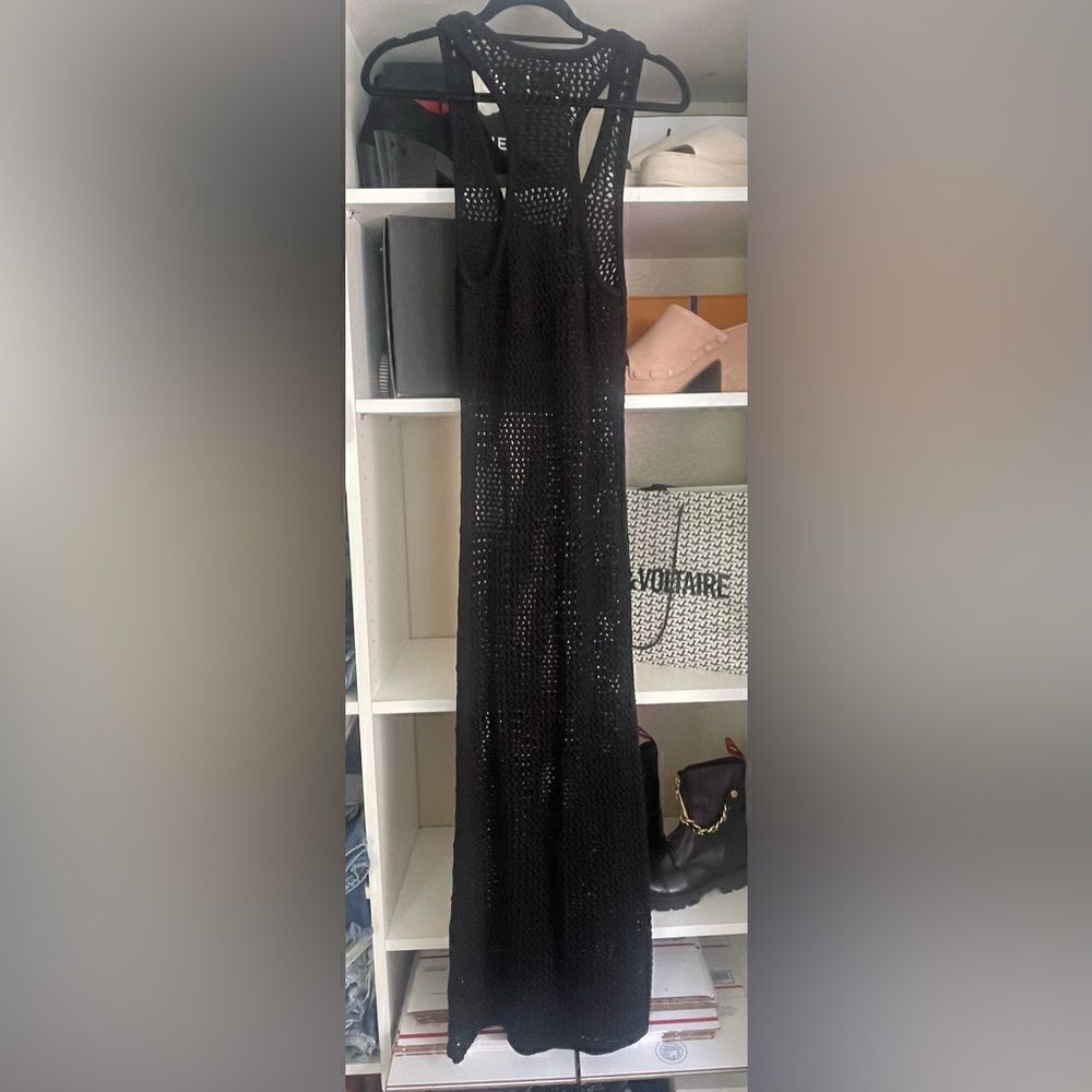 Zadig & Voltaire Nabys open knit black Crochet Dress NWT- small - Picture 6 of 13